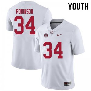 NCAA Youth Alabama Crimson Tide #34 Quandarrius Robinson Stitched College 2020 Nike Authentic White Football Jersey PP17D04TJ